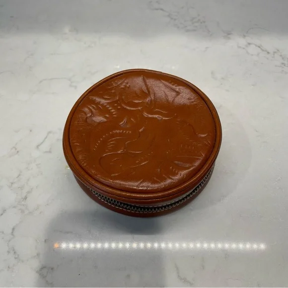 Patricia Nash Brown Leather Zippered Jewelry Case - Picture 3 of 7